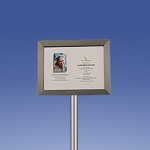 Bildhalter Edelstahlrahmen DinA4 mit Acrylplatte zum Einlegen °