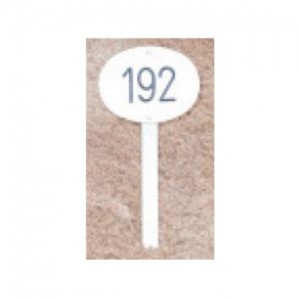 Ovales PVC-Schild 95x73mm mit Alustab 20x300x2mm, Beschriftung und Farbe wählbar**
