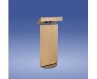Rednerpult Holz/Edelstahl mit Sichtblende, Holzart und Zubehör wählbar