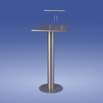 Rednerpult Edelstahl, Standrohr 108mmØ mit Beleuchtung**