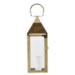 RESTBESTAND 1 STÜCK DANACH AUSVERKAUFT Laterne - Metall - Glas - Messing - H 52,5cm - L 18,0cm - B 18,0cm