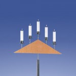 Bernstein Leuchter 5-Flammer, Dreieck