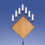 Bernstein Leuchter 7-Flammer, Raute