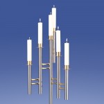 Saphir Leuchter 6-Flammer, dreidimensional **