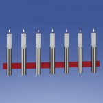 Satin Leuchter rot 7-Flammer, gerade
