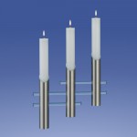 Satin Leuchter rund 3-Flammer, schräg