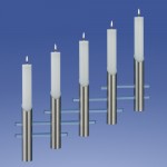 Satin Leuchter rund 5-Flammer, schräg