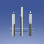 Satin Leuchter rund 3-Flammer, Pyramide
