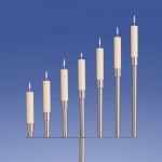 Silber Leuchter 7-Flammer, Schräge**