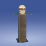 Urnenkandelaber Säule Edelstahl UT5043, Dreieckig oder Viereckig, mit oder ohne gelasertem Kreuz wählbar*