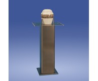 Urnenkandelaber Säule Edelstahl UT5043, Dreieckig oder Viereckig, mit oder ohne gelasertem Kreuz wählbar*
