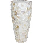 Muschel-Pflanzgefäß, 50/96 cm, Perlmutt weiß