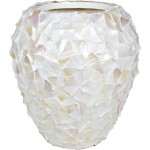 Muschel-Pflanzgefäß, 74/80 cm, Perlmutt weiß